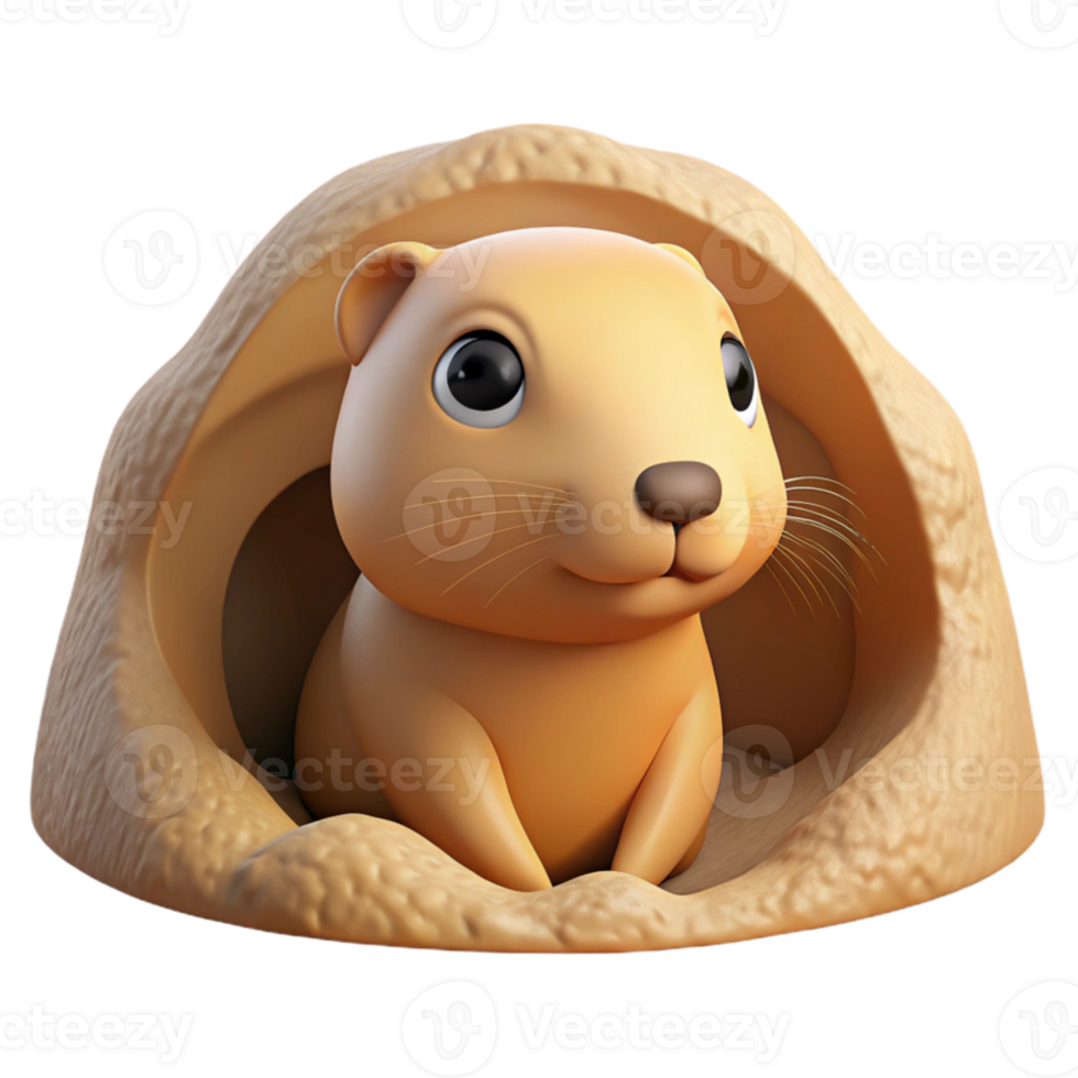 serene vintage A curious prairie dog peeking out of its burrow, warm desert light, wildlife photography style authentic png