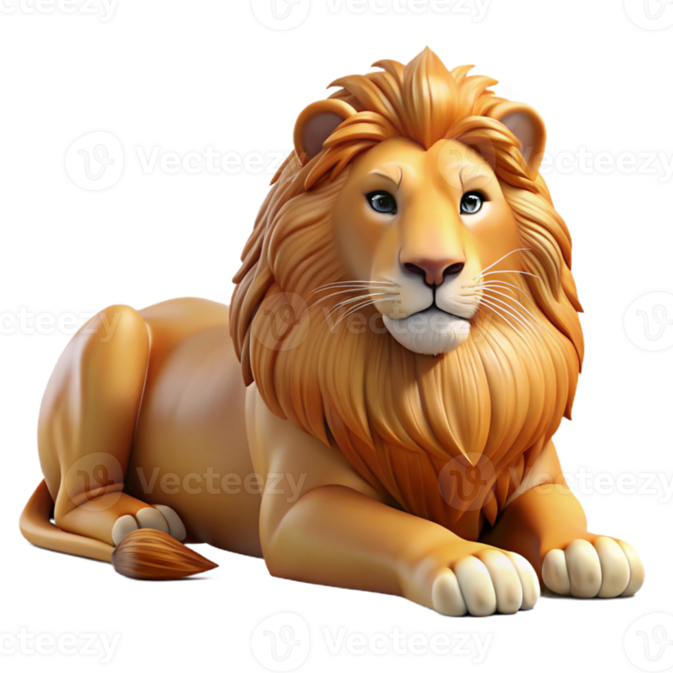dramatic vintage A regal lion resting in the savanna, warm afternoon light, realistic animal portrait style high quality png