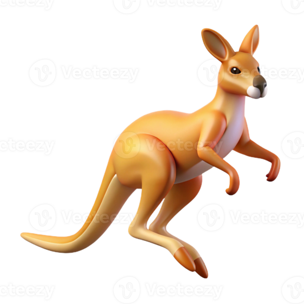 wonderful modern A playful kangaroo hopping across the outback, bright desert light, Australian wildlife photography style original png