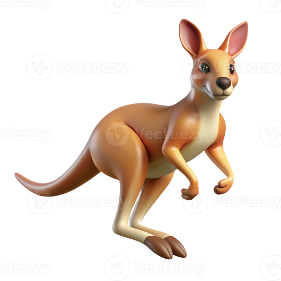 vibrant minimalist A playful kangaroo hopping across the outback, bright desert light, Australian wildlife photography style premium png