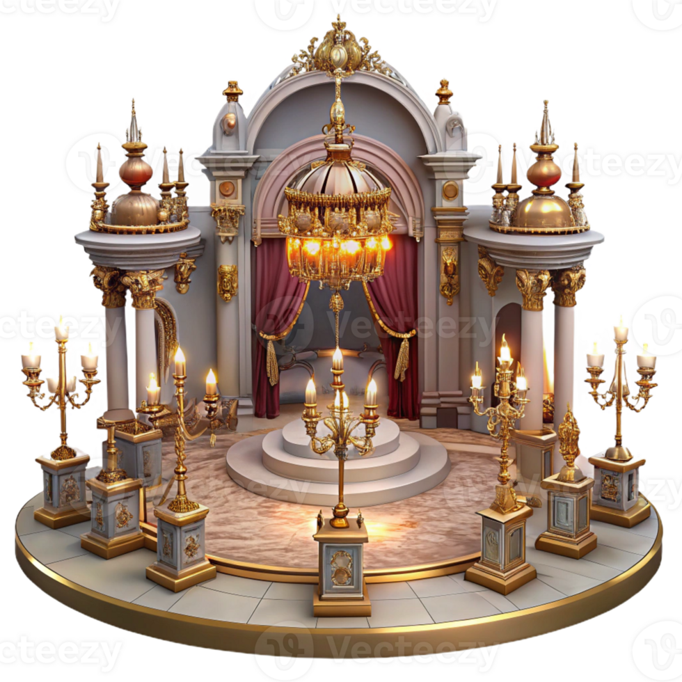 beautiful minimalist Baroque palace interior, opulent decorations, chandeliers, warm candlelight, lavish, high quality png