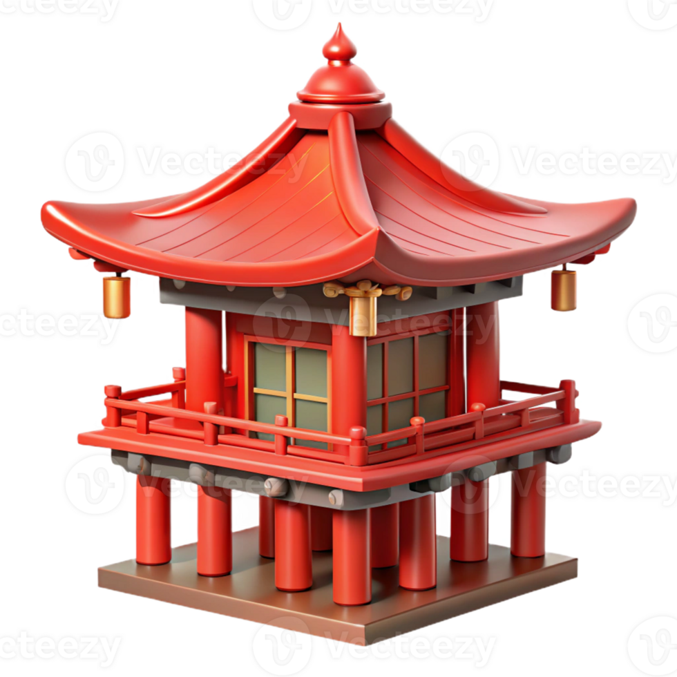 vibrant creative Traditional Japanese pagoda, intricate woodwork, red lacquer, soft daylight, serene, high quality png