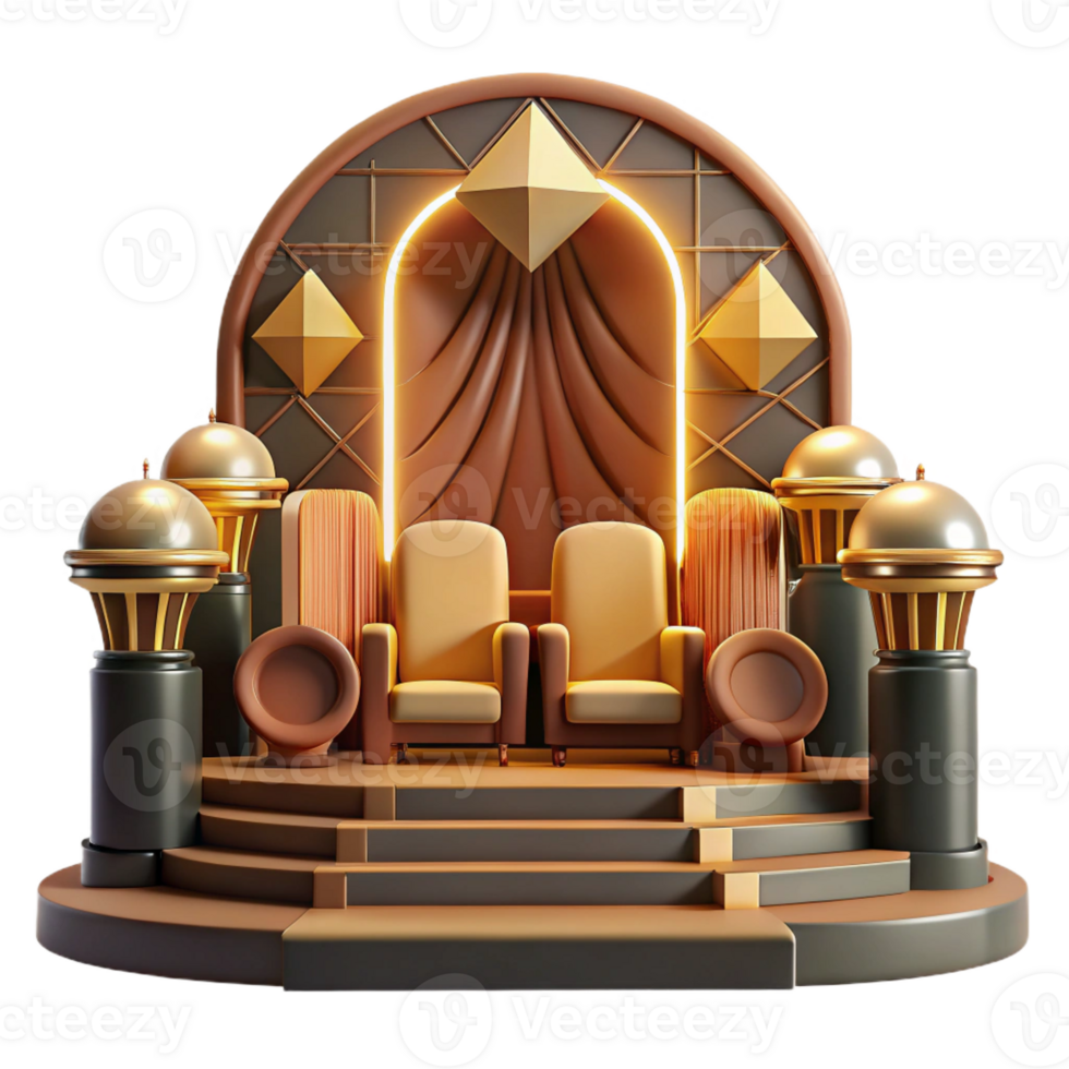 dramatic classic Art Deco cinema interior, geometric patterns, luxurious seating, warm lighting, glamorous, premium png