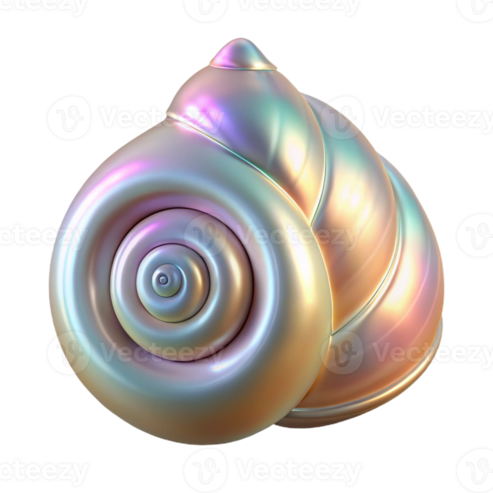 vibrant modern A spiral seashell with iridescent mother-of-pearl, studio lighting, highlighting texture and sheen exclusive png