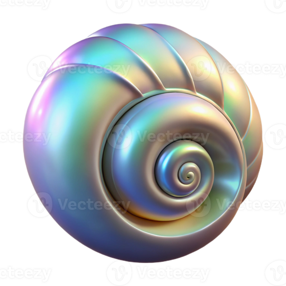 impressive rustic A spiral seashell with iridescent mother-of-pearl, studio lighting, highlighting texture and sheen authentic png
