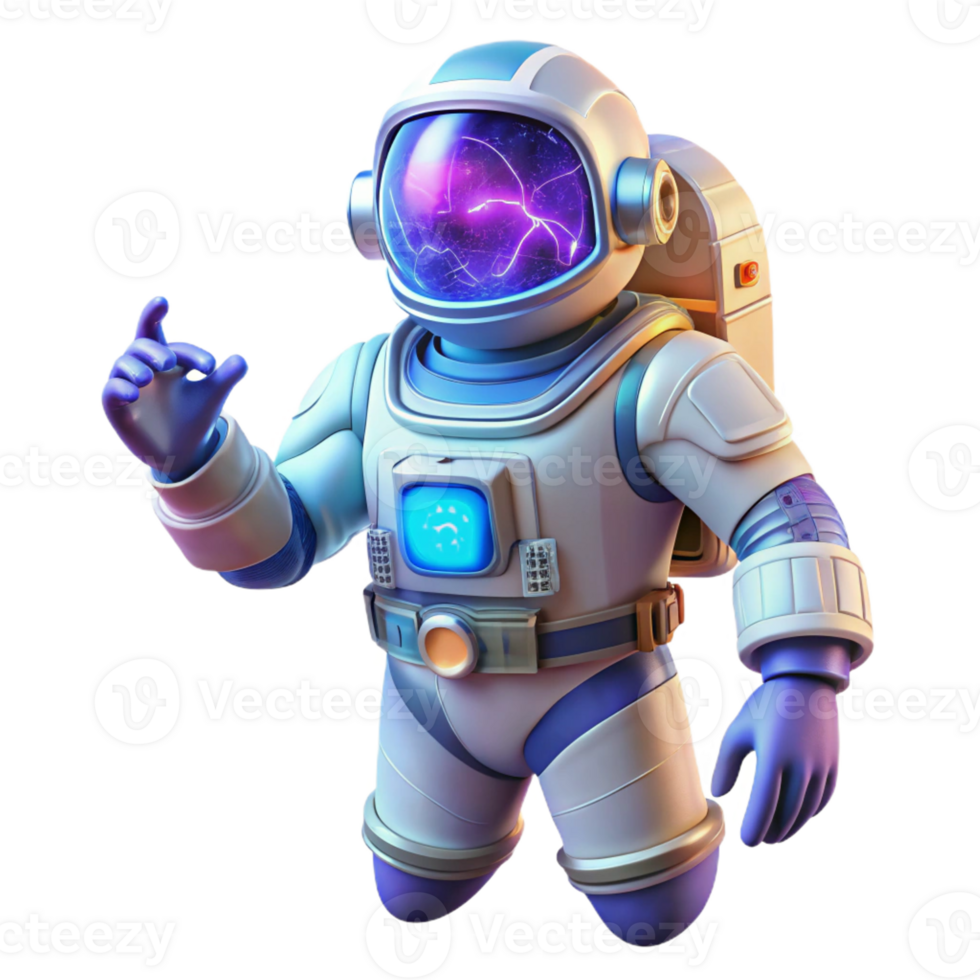 vibrant minimalist A solitary astronaut using a holographic interface in space, detailed spacesuit, vibrant nebula backdrop, science fiction style high quality png