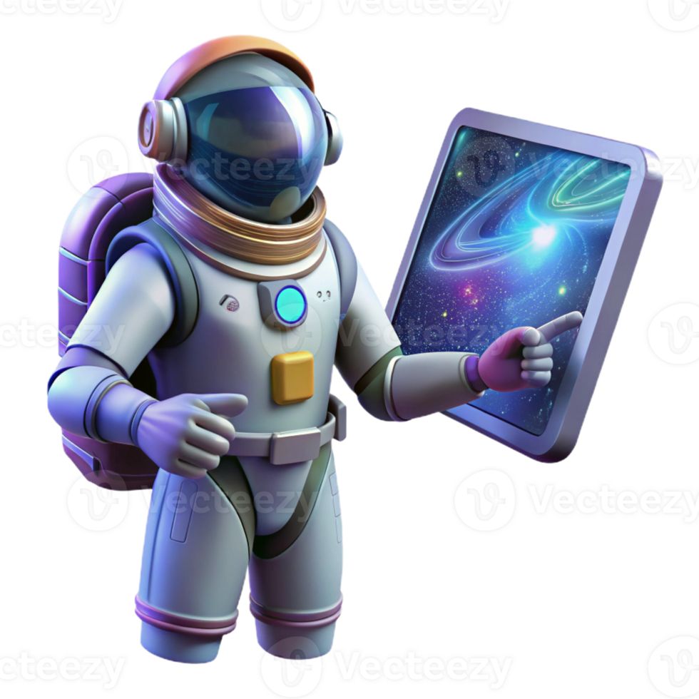 extraordinary classic A solitary astronaut using a holographic interface in space, detailed spacesuit, vibrant nebula backdrop, science fiction style 4K png