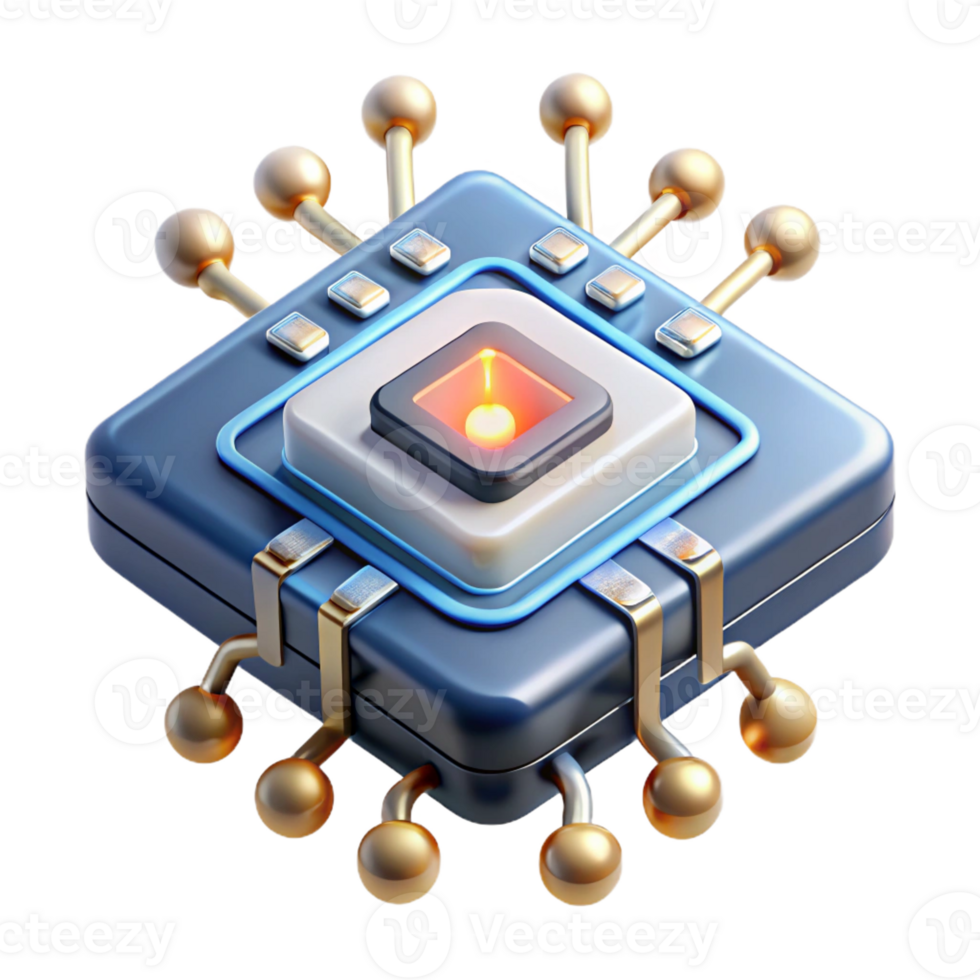 impressive vintage A levitating circuit board with glowing components, intricate design, dark background with directional lighting, technological abstract style 4K png