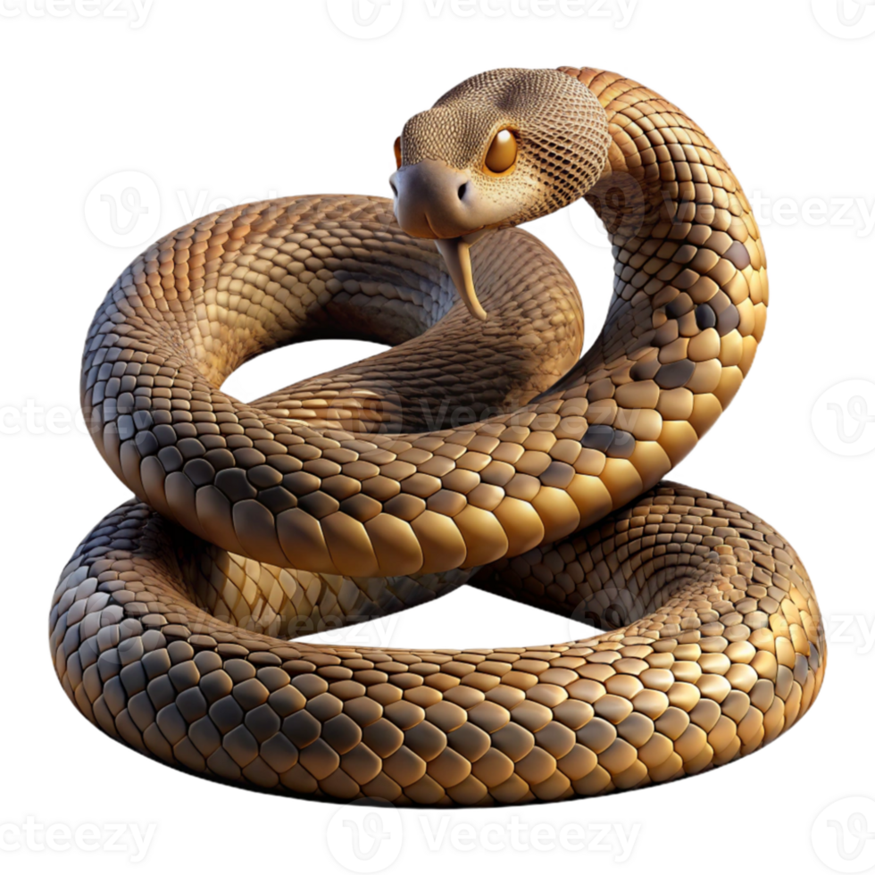 beautiful vintage A coiled rattlesnake, detailed scales, tense pose, dramatic lighting, wildlife photography genuine png