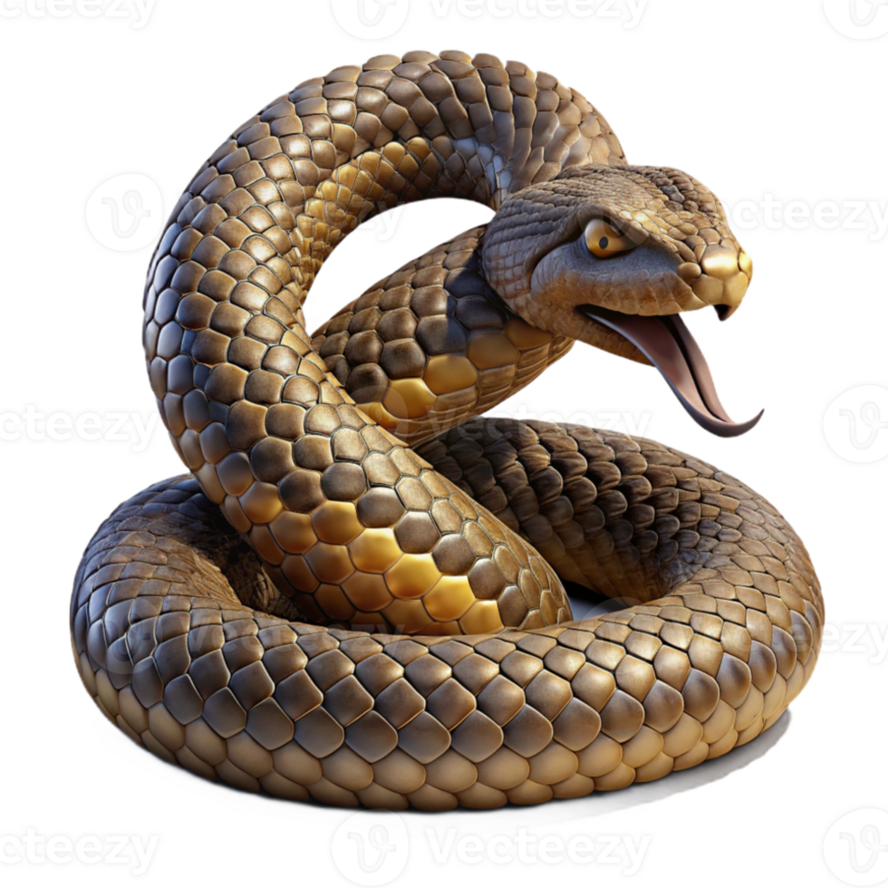 dramatic minimalist A coiled rattlesnake, detailed scales, tense pose, dramatic lighting, wildlife photography genuine png