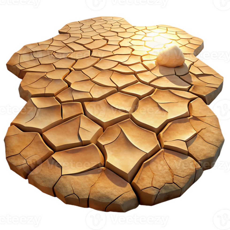 extraordinary modern A cracked desert floor, dry and barren, harsh sunlight, photorealistic texture original png