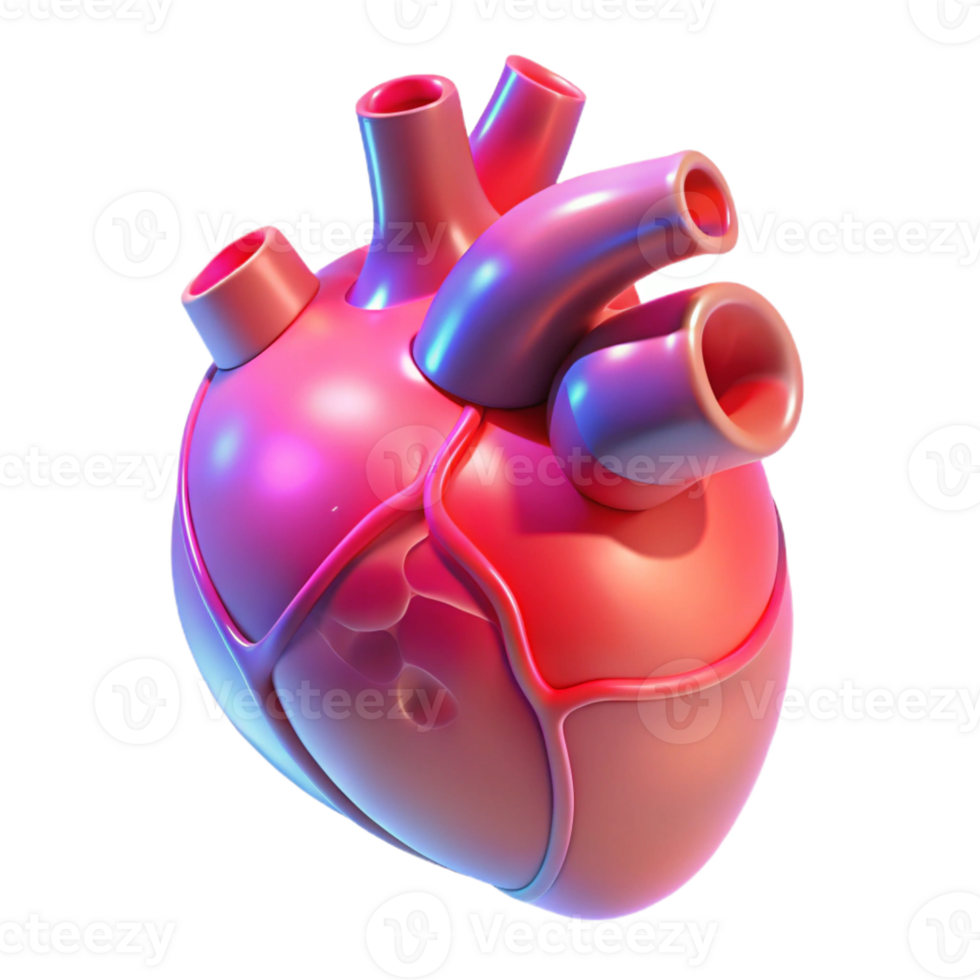 dramatic vintage A holographic projection of a human heart beating, anatomical details, soft red lighting, medical illustration style premium png