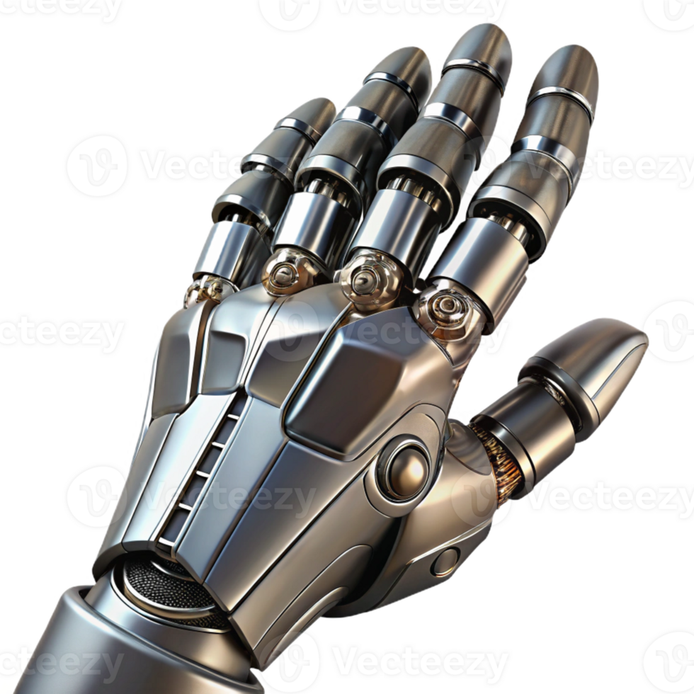 stunning rustic A bionic arm with intricate mechanical details, metallic finish, dramatic lighting, biomechanical style premium png