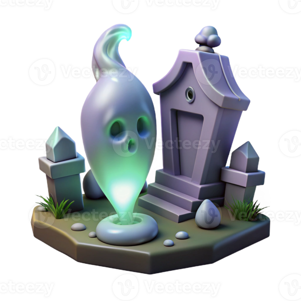 impressive classic A mysterious will-o'-the-wisp floating through a graveyard, ghostly lighting, gothic horror style high resolution png