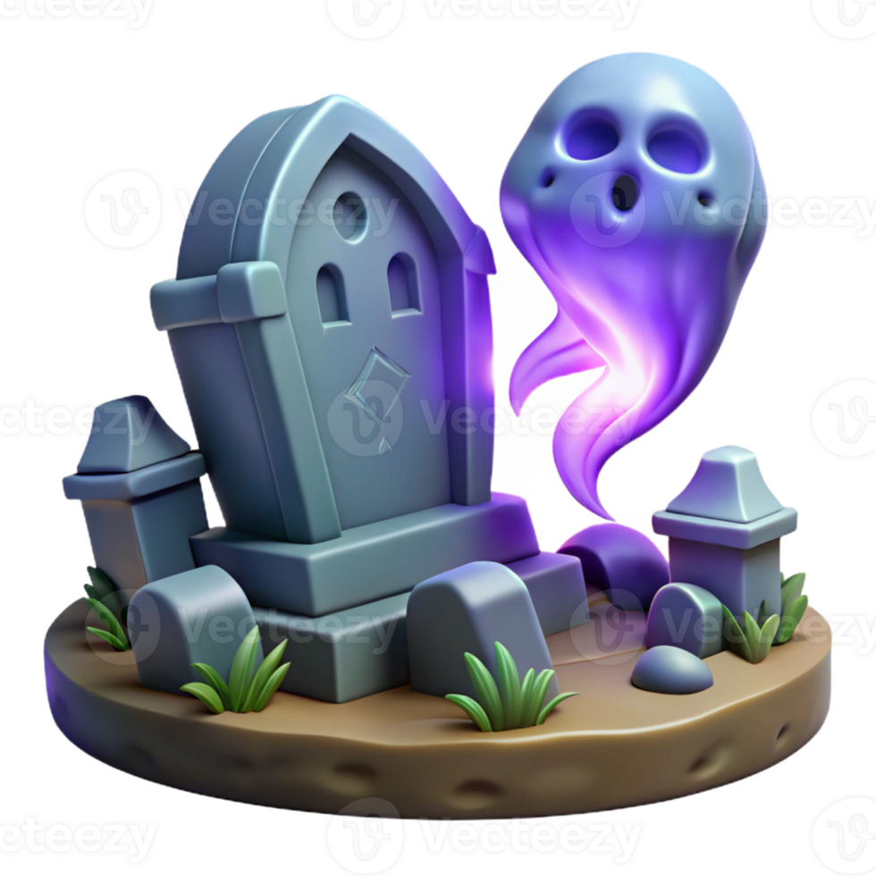 vibrant rustic A mysterious will-o'-the-wisp floating through a graveyard, ghostly lighting, gothic horror style exclusive png