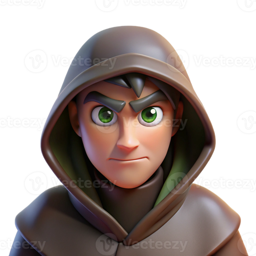 elegant classic A cunning rogue hiding in the shadows, dim lighting, comic book style detailed png
