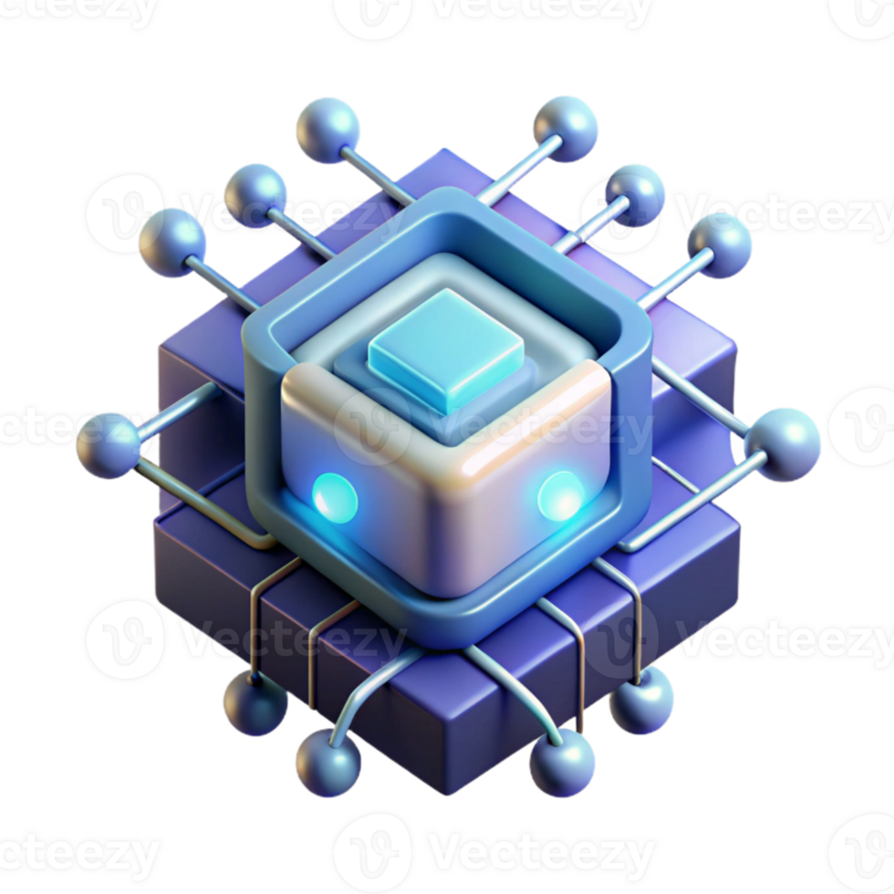 beautiful modern Quantum computer processing complex data, glowing lighting, abstract technology style high resolution png