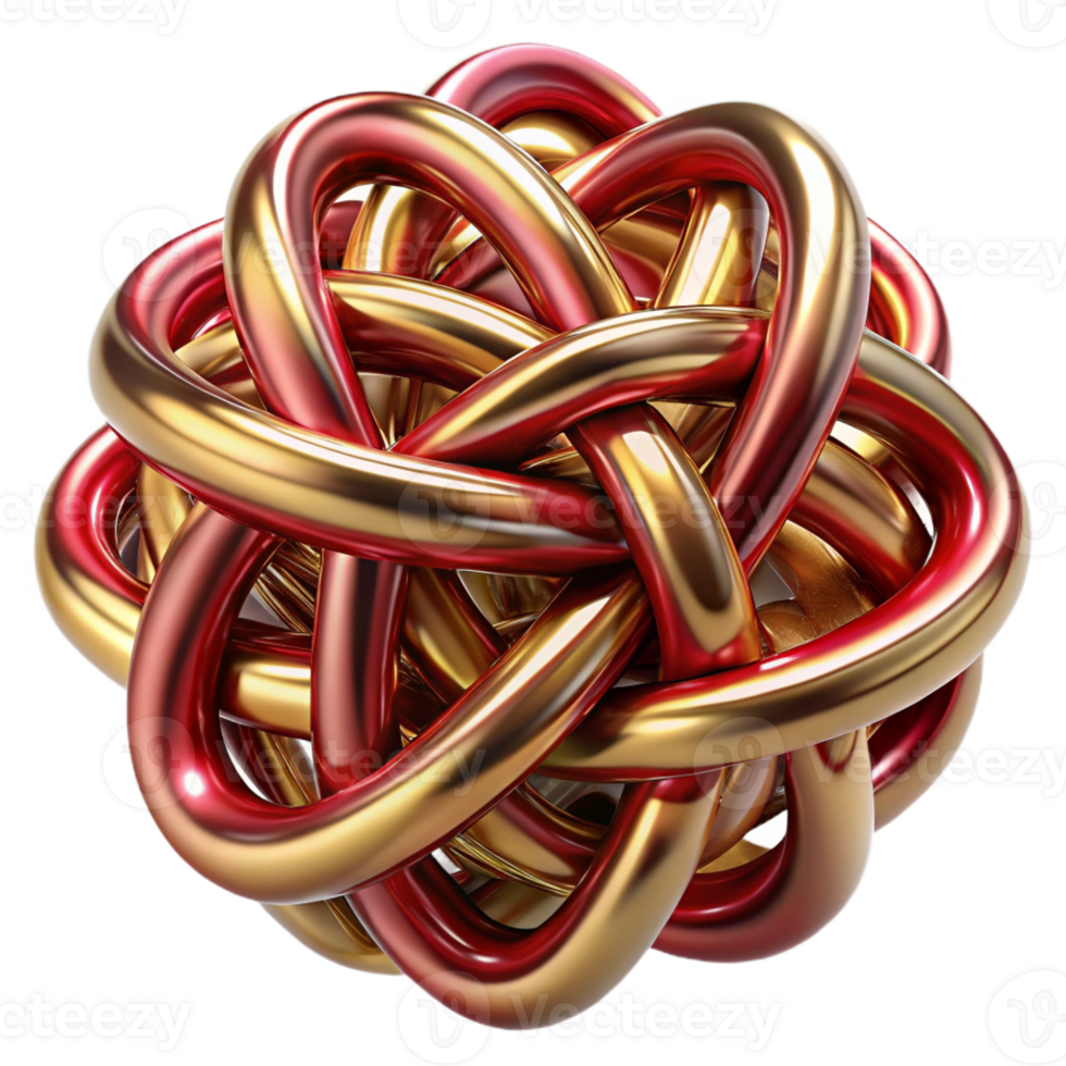 wonderful classic A complex web of interconnected lines forming intricate knots and loops, in shades of deep red and metallic gold. Dramatic, contrasting lighting detailed png