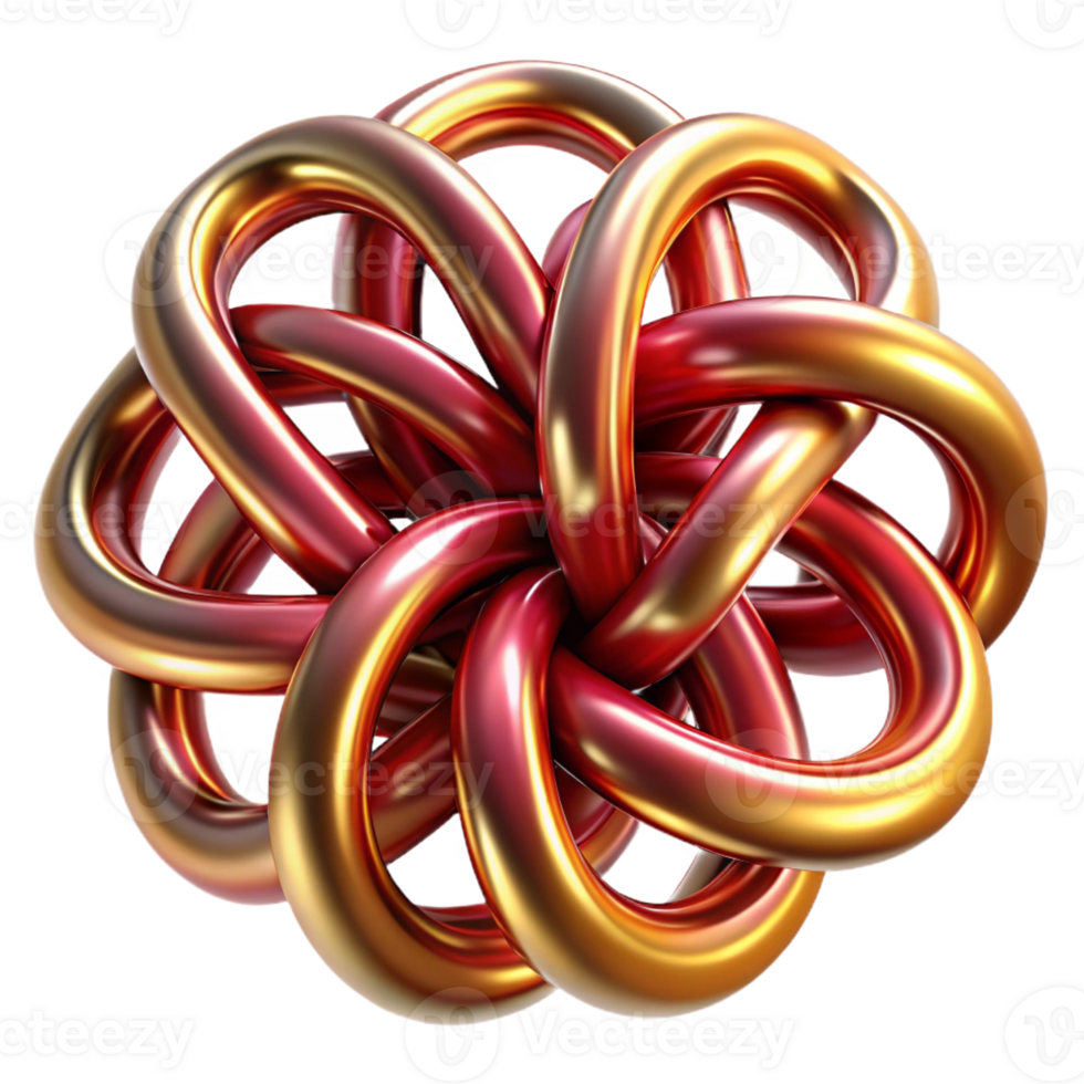 extraordinary traditional A complex web of interconnected lines forming intricate knots and loops, in shades of deep red and metallic gold. Dramatic, contrasting lighting exclusive png