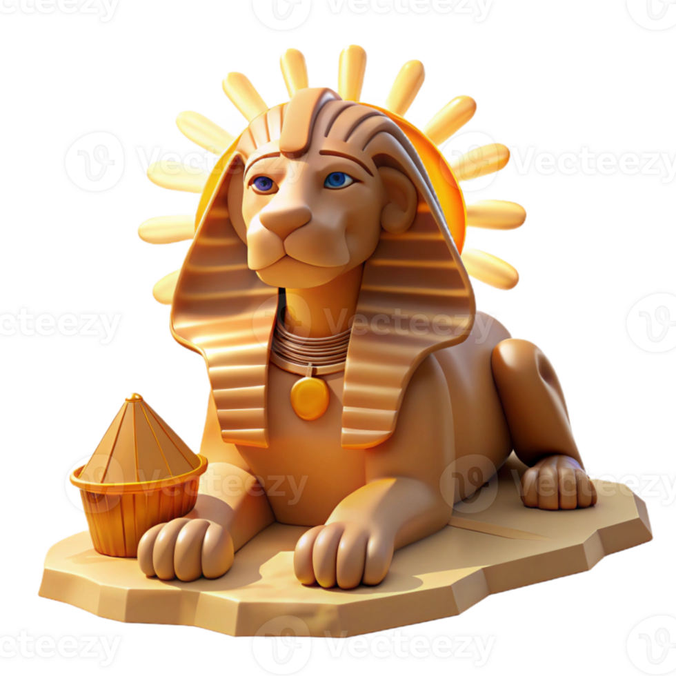 wonderful rustic A majestic sphinx posing a riddle, the desert sun blazing overhead, mysterious and enigmatic professional png