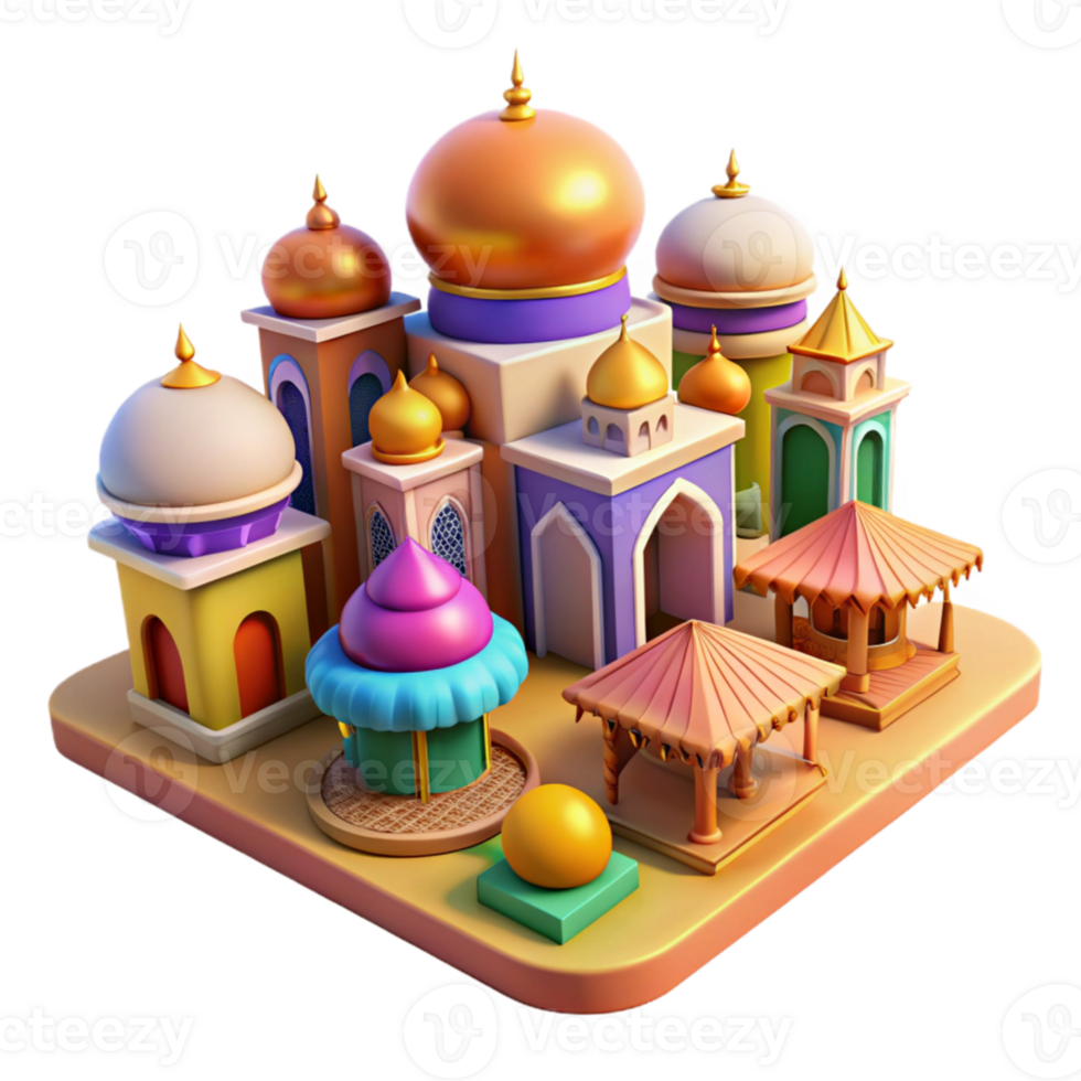 beautiful classic A bustling marketplace in a Middle Eastern city, vibrant colors, intricate patterns, vibrant midday sun, original png