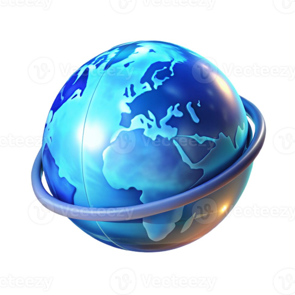 dramatic artistic A holographic projection of a planet Earth, rotating slowly, lit by a cool, blue light detailed png