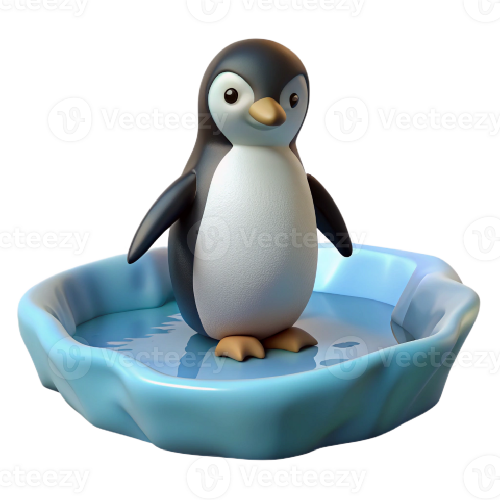 serene artistic A solitary penguin standing on an iceberg, stark white landscape background removed, polar photography style exclusive png