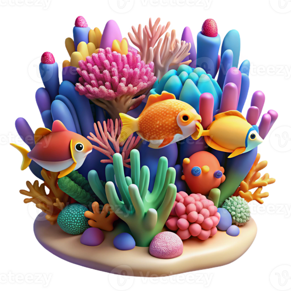 stunning creative A vibrant coral reef teeming with colorful fish, intricate details, underwater scene, nature documentary style exclusive png