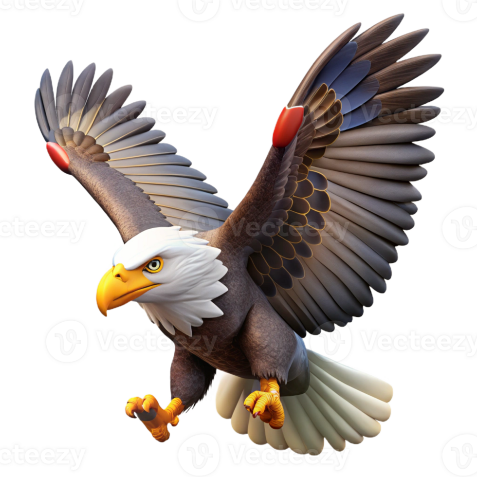 extraordinary rustic A majestic bald eagle soaring through the sky, powerful wings, patriotic theme, wildlife photography style detailed png