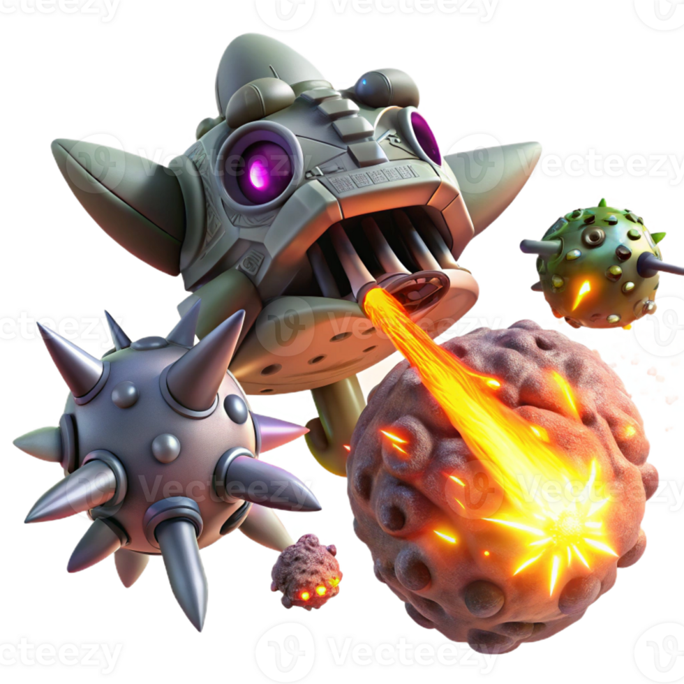 elegant classic A spaceship battling a giant space creature, lasers and explosions filling the void. Action-packed, dynamic, cinematic lighting high quality png