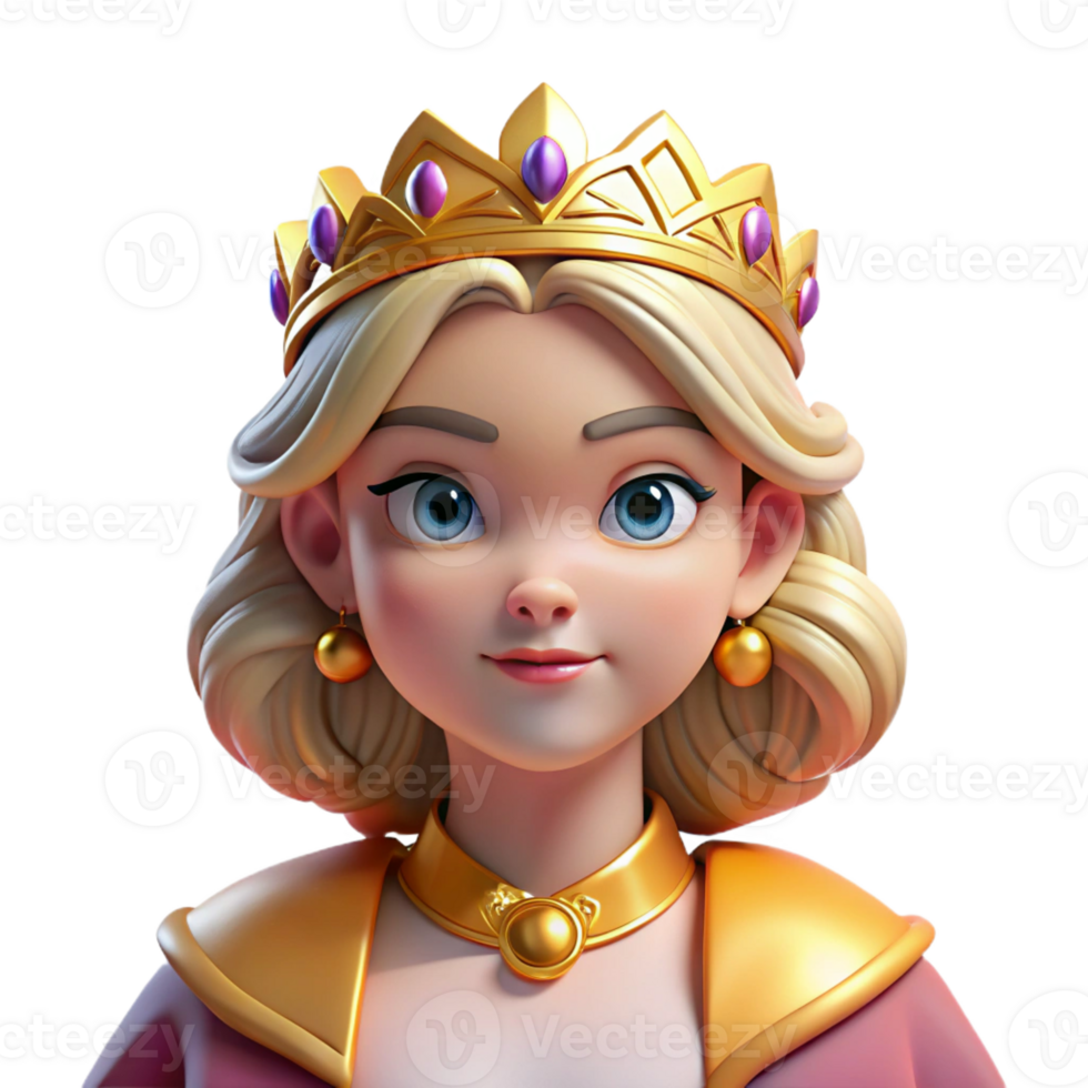 vibrant artistic Portrait of a majestic queen with an elaborate crown of gold and jewels, a regal expression, lit by soft, diffused light, in the style of classical portraiture genuine png