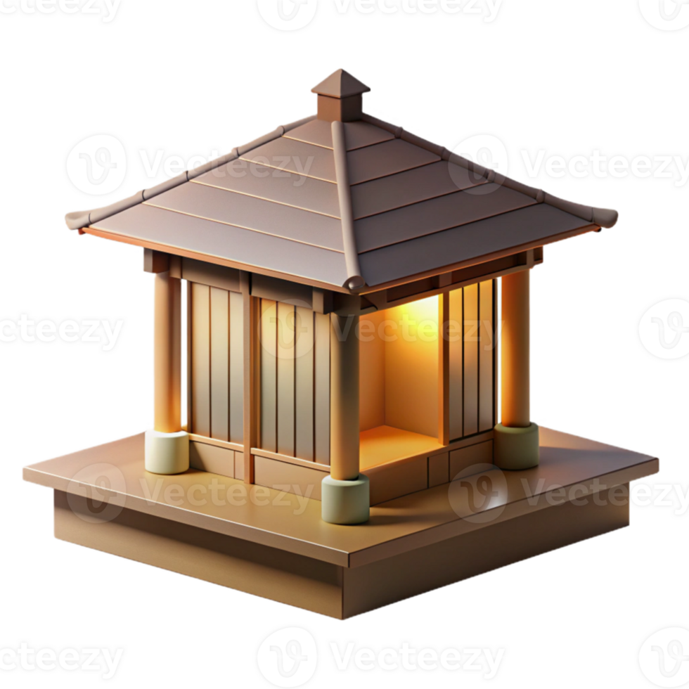 serene creative Japanese tea house, minimalist design, natural wood and paper materials, soft diffused lighting, wabi-sabi aesthetic high quality png