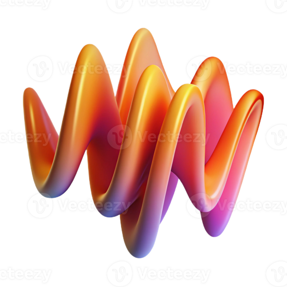 wonderful abstract An abstract representation of sound waves, visualized as vibrant, undulating lines in a gradient of warm colors, lit by a soft, diffuse light. Style Visual Music high resolution png