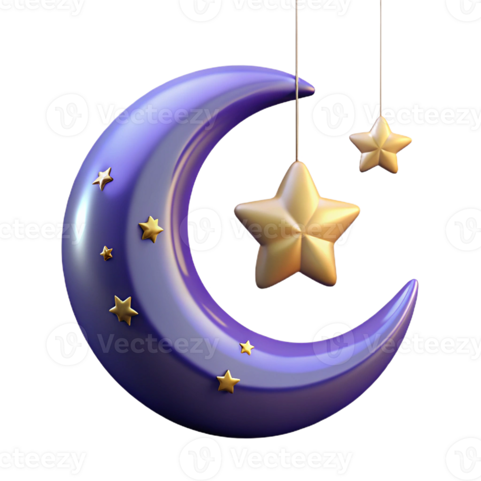 serene contemporary A crescent moon hanging in a star-filled night sky, long exposure, mystical, enchanting style professional png