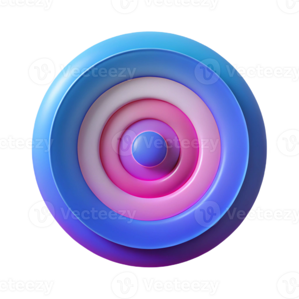 stunning artistic A series of concentric circles, radiating outward, with a gradient of colors from deep blue to vibrant pink, rendered in a minimalist, geometric style exclusive png