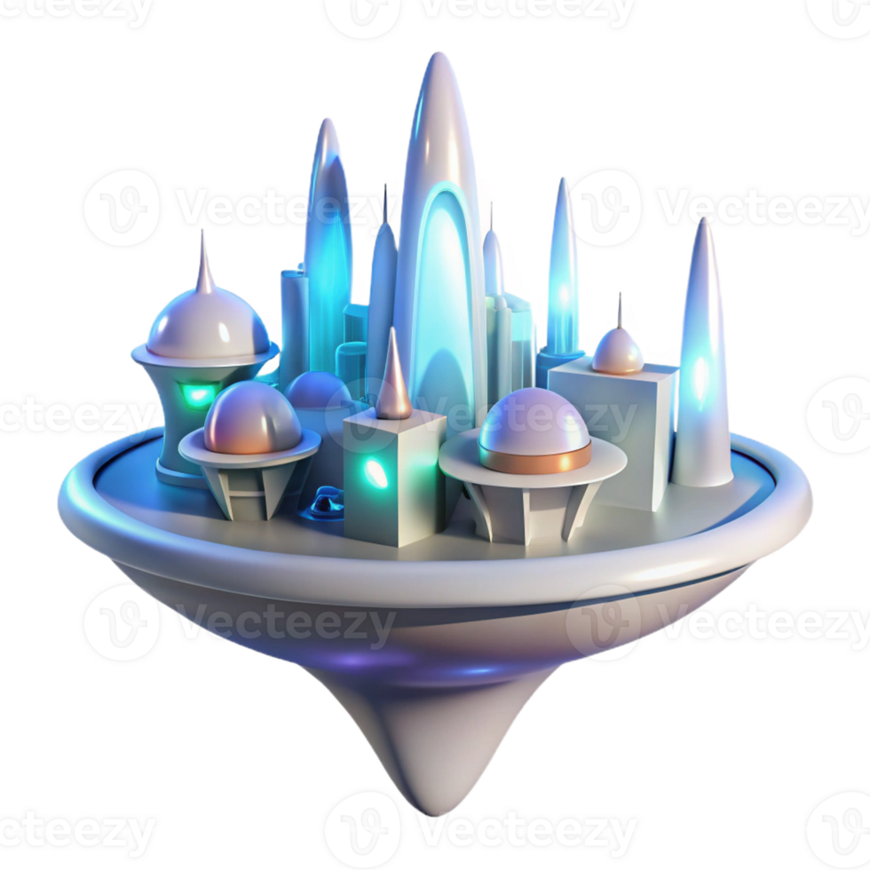 wonderful creative A futuristic floating city, sleek white curves, bioluminescent glow, soft diffuse lighting, cinematic composition exclusive png