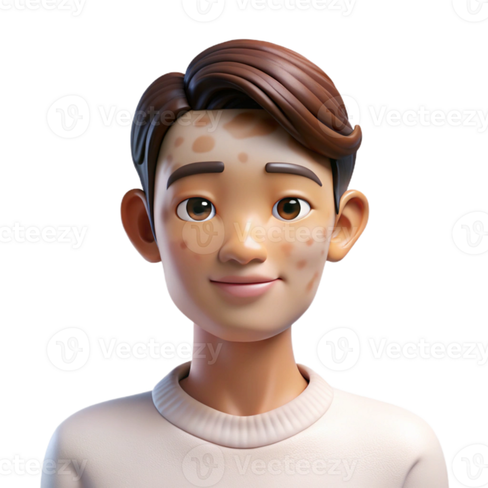 magnificent artistic Portrait of a person with vitiligo, highlighting the unique beauty of their skin, lit by soft, natural light, in a realistic portrait style professional png