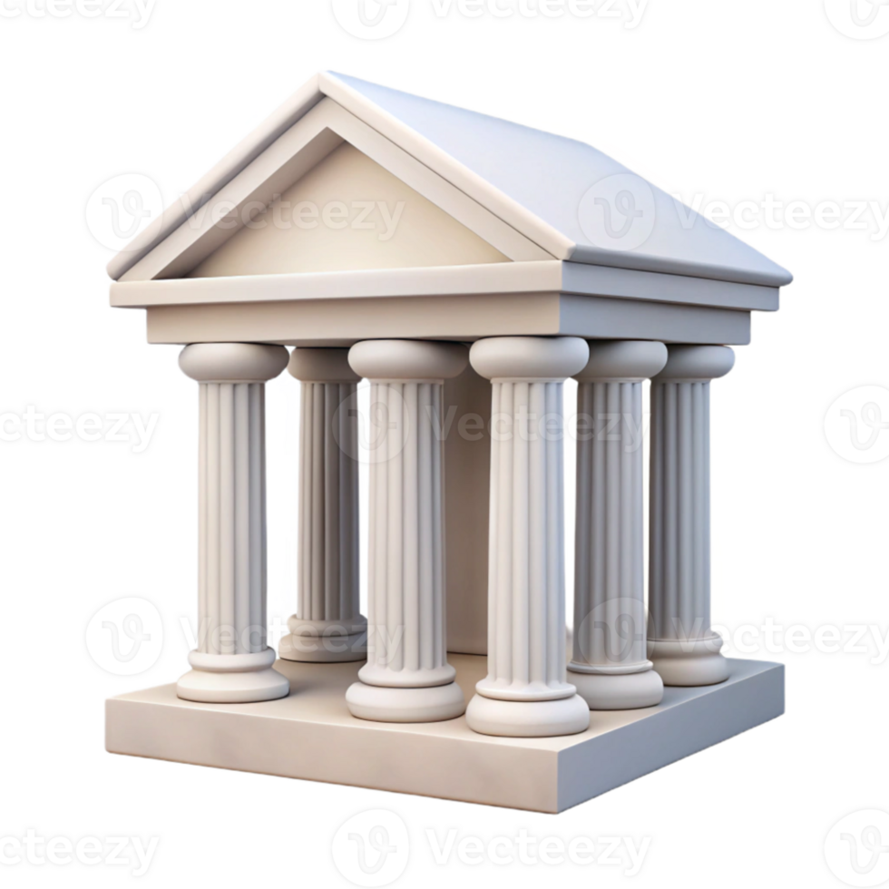 magnificent traditional Greek temple, Doric columns, white marble, Mediterranean sunlight, classical architecture illustration genuine png
