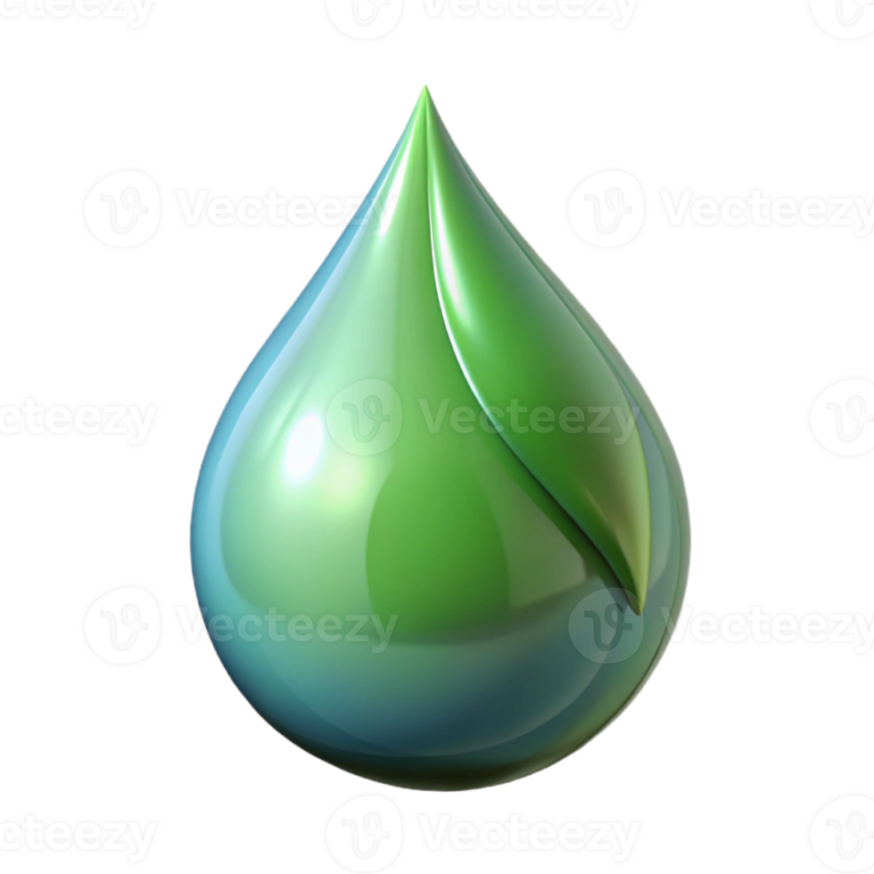extraordinary contemporary A single, perfect raindrop falling from a leaf, crystal clear and reflecting the surrounding environment, macro photography style authentic png