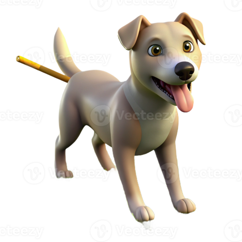dramatic contemporary A loyal dog fetching a stick, park setting, bright sunny day, photorealistic style exclusive png