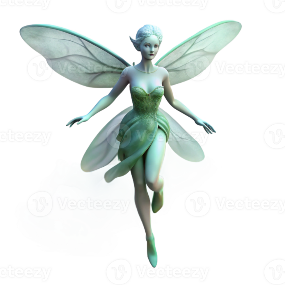magnificent artistic A graceful sylph with translucent wings, floating through a misty forest. Pre-Raphaelite style original png
