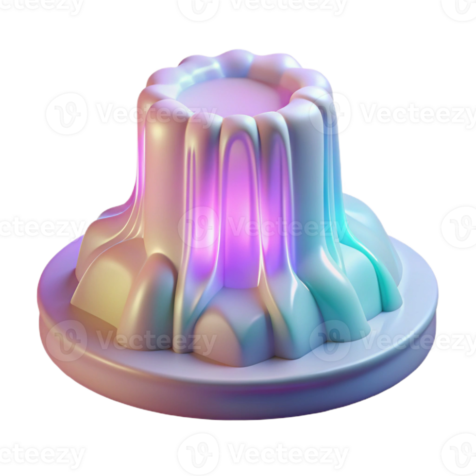 impressive modern An ethereal depiction of a waterfall cascading into a pool of light, rendered in a dreamlike, pastel color palette. Soft, ambient lighting professional png