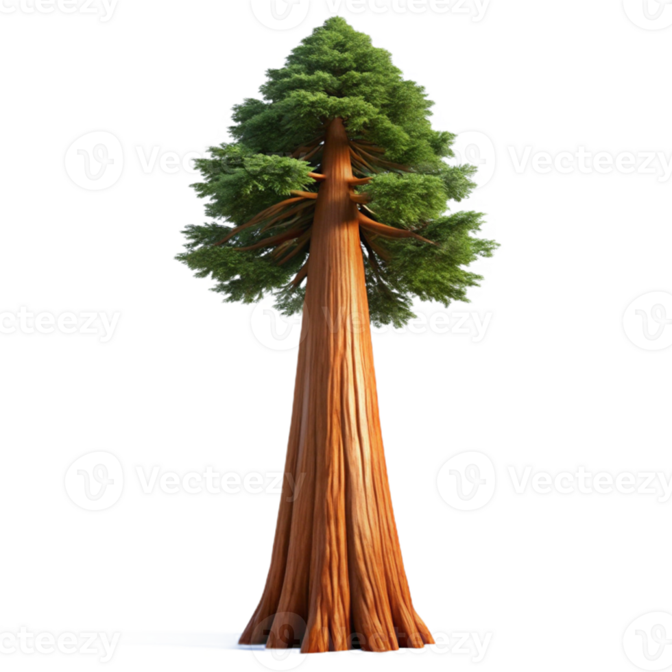 impressive minimalist A giant sequoia tree reaching towards the sky, majestic lighting, realistic rendering 4K png