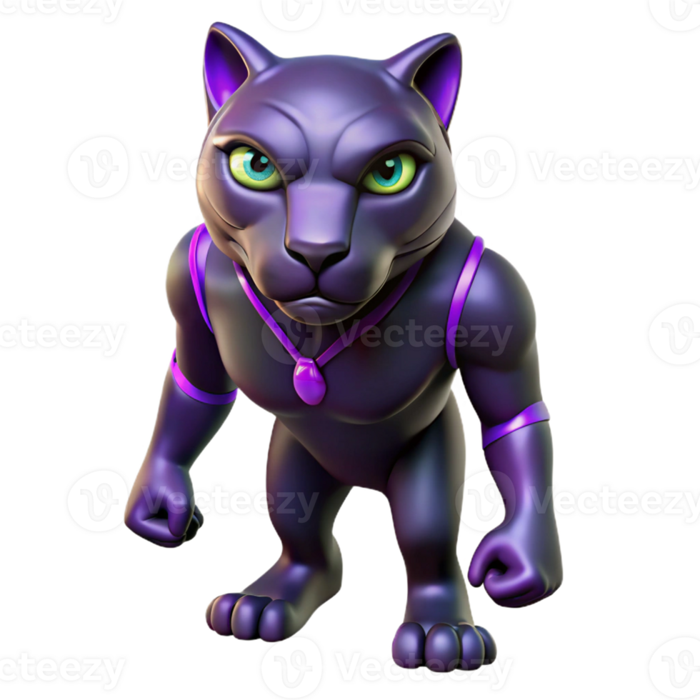 extraordinary abstract A stealthy, panther superhero with shadowy fur, glowing violet eyes, blending into the darkness, low-key lighting, noir style premium png