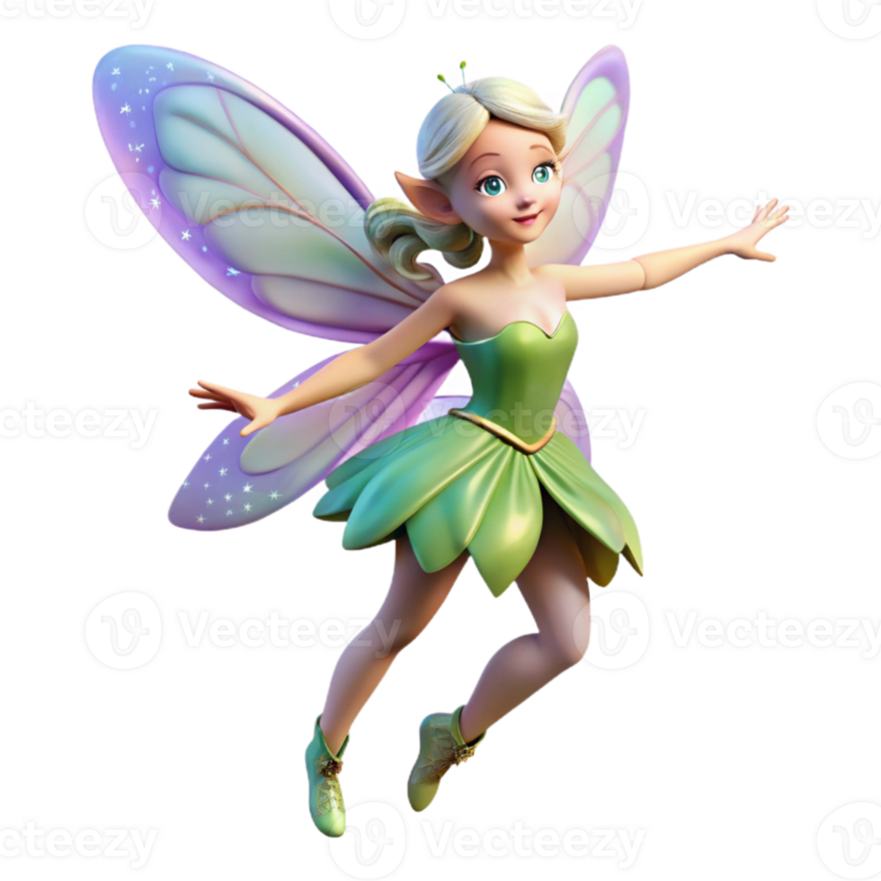 elegant abstract A whimsical fairy with shimmering wings, dancing in a moonlit glade. Art Nouveau style high quality png