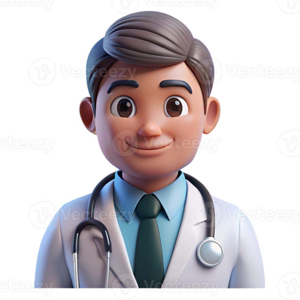 beautiful contemporary Portrait of a dedicated doctor with a stethoscope and a compassionate expression, lit by the soft glow of a hospital room, in a medical photography style high resolution png