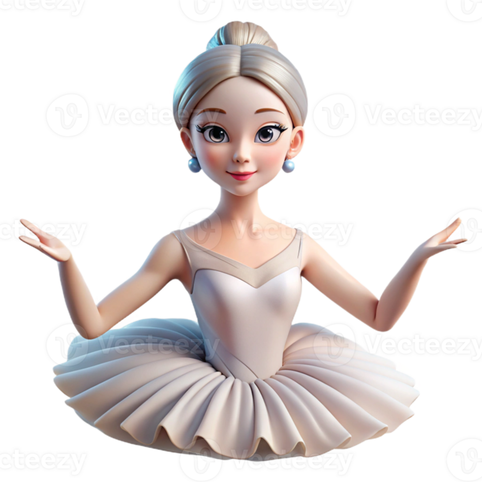 beautiful abstract Portrait of a graceful ballerina with flowing tulle and delicate features, lit by soft stage lighting, in an Art Deco style exclusive png