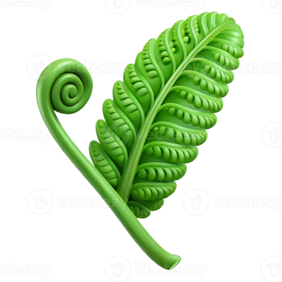 wonderful abstract A lush green fern frond unfurling, intricate details, soft lighting, macro photography exclusive png