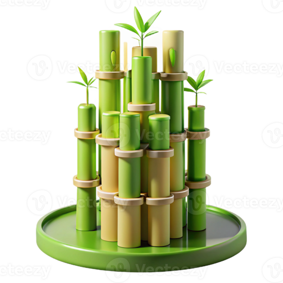 elegant artistic Bamboo skyscraper, sustainable architecture, green facade, soft natural lighting, eco-friendly design high quality png