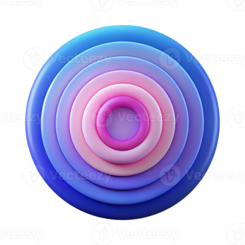 dramatic creative A series of concentric circles, radiating outward, with a gradient of colors from deep blue to vibrant pink, rendered in a minimalist, geometric style detailed png